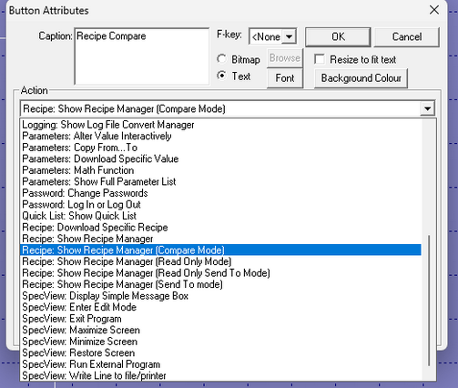 Figure 3: Recipe Compare button attribute