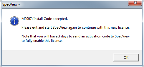 M2007_InstallCodeAccepted