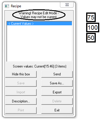 RecipeValuesNotCurrent